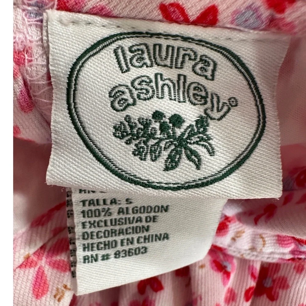 Laura Ashley Girls Pink Floral Smocked Corduroy Dress‎ Peter Pan Collar Size 5
